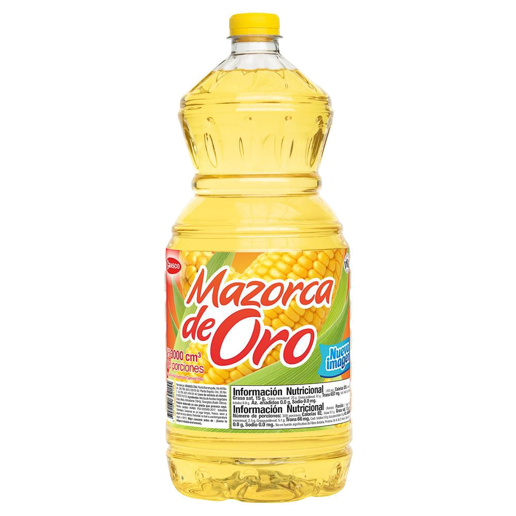 Aceite Mazorca de Oro presentación 3000 cc para uso profesional