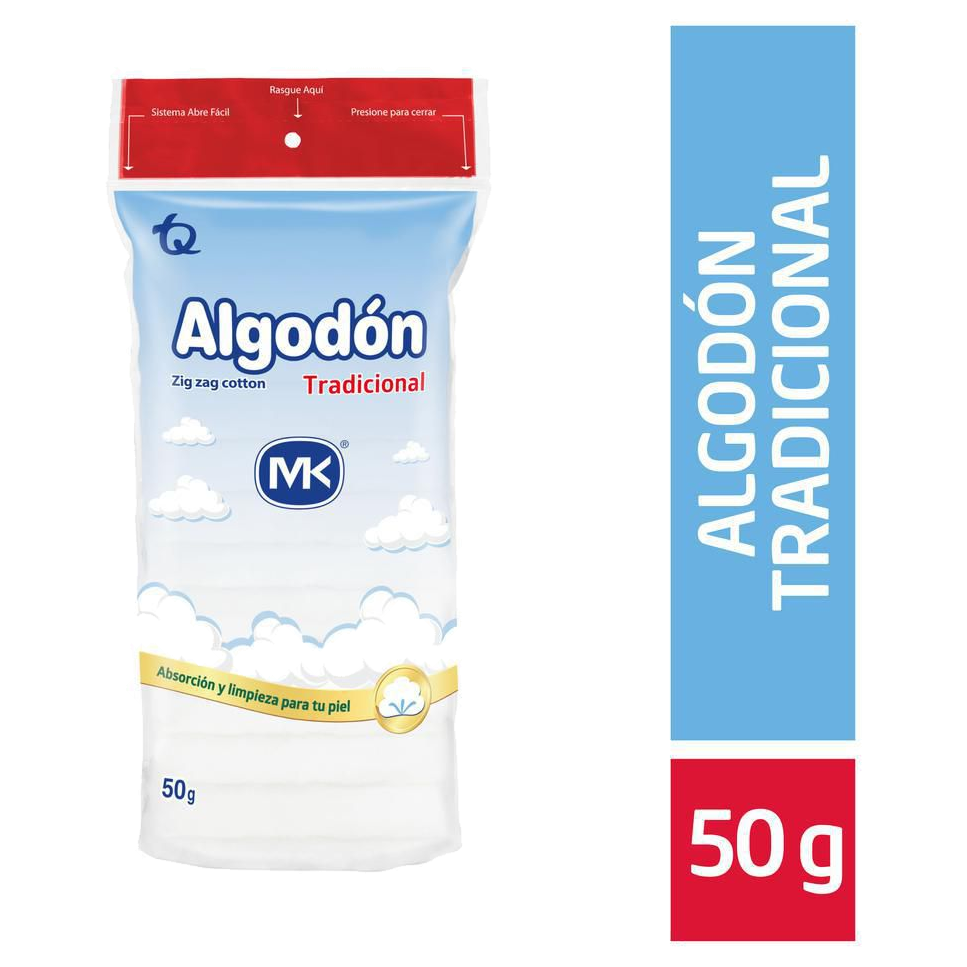 Algodón Zig Zag 50g paquete x36 para botiquines e insumos de enfermería