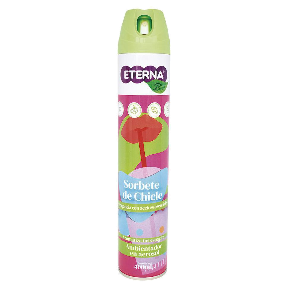Ambientador aerosol Chicle Eterna 400 ml para uso institucional