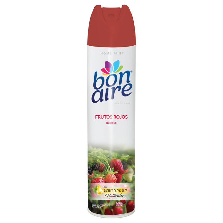 Ambientador Bon Spray 400 ml Frutos Rojos marca Bon Aire para uso institucional