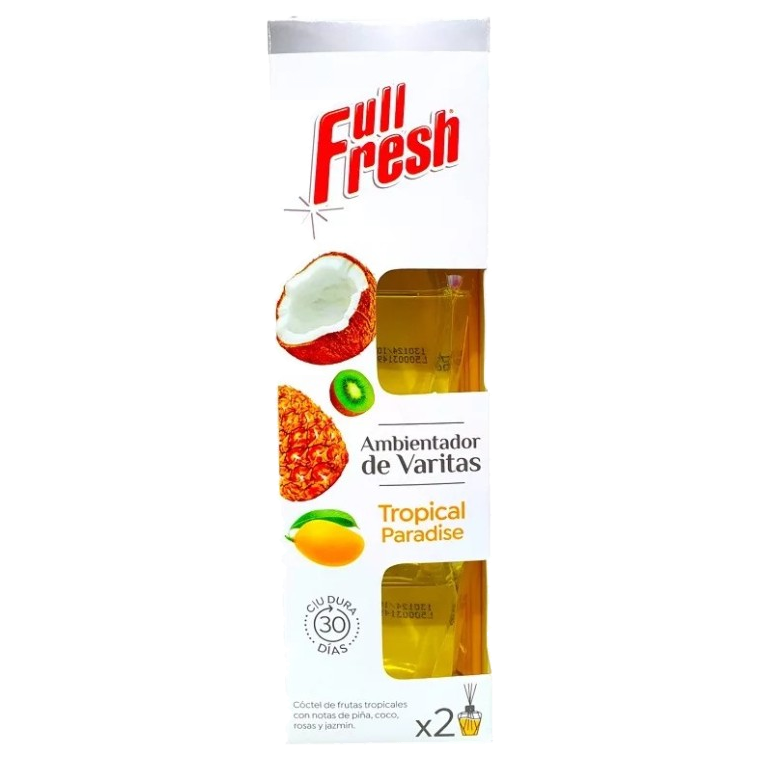 Ambientador Full Fresh Tropical Paradise presentación 80 ml para uso institucional
