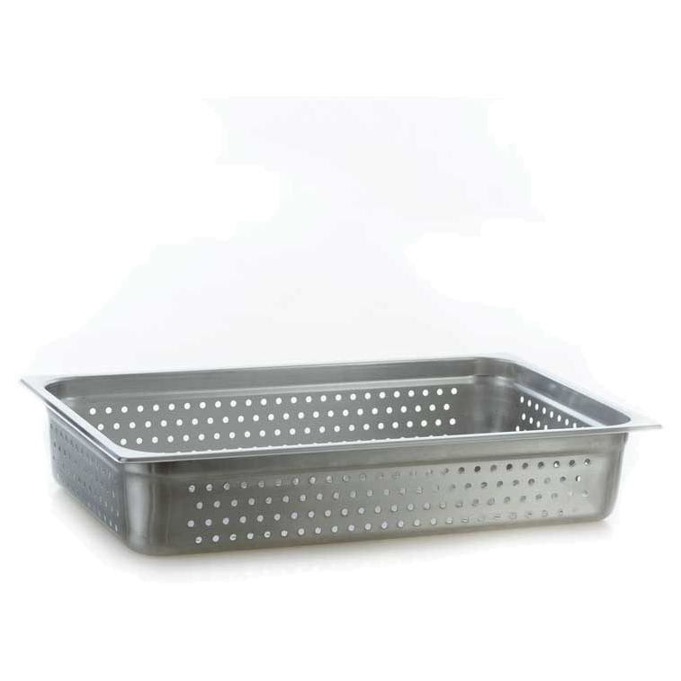 Azafate acero inoxidable perforado 10 cm para cocina profesional