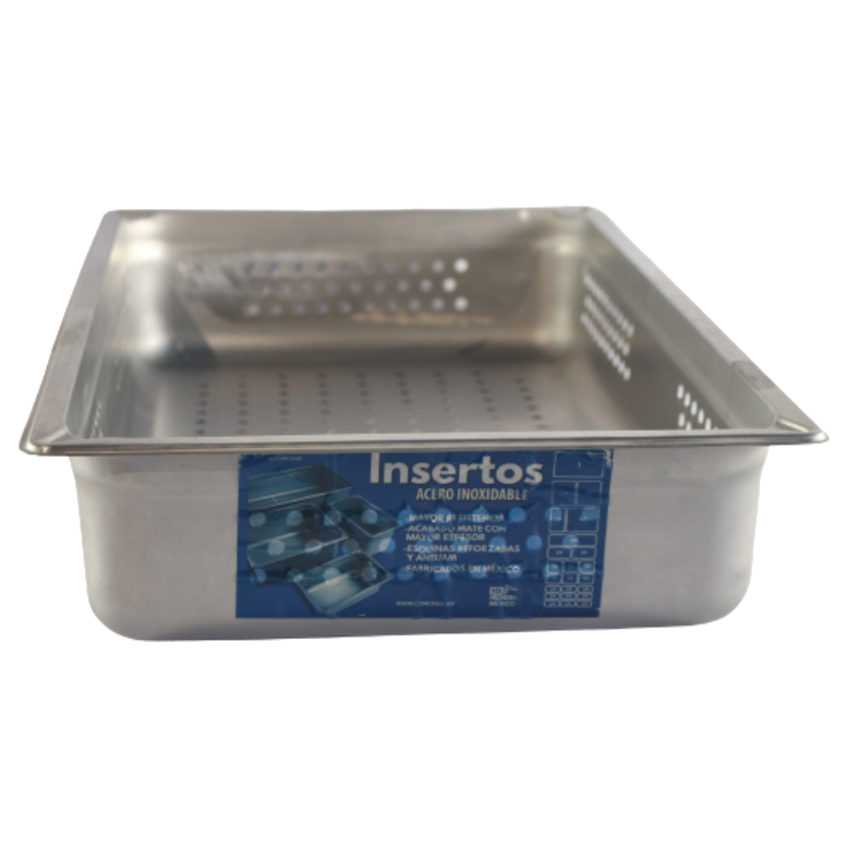 Azafate acero inoxidable 1/1 GN 4 perforado para cocina profesional