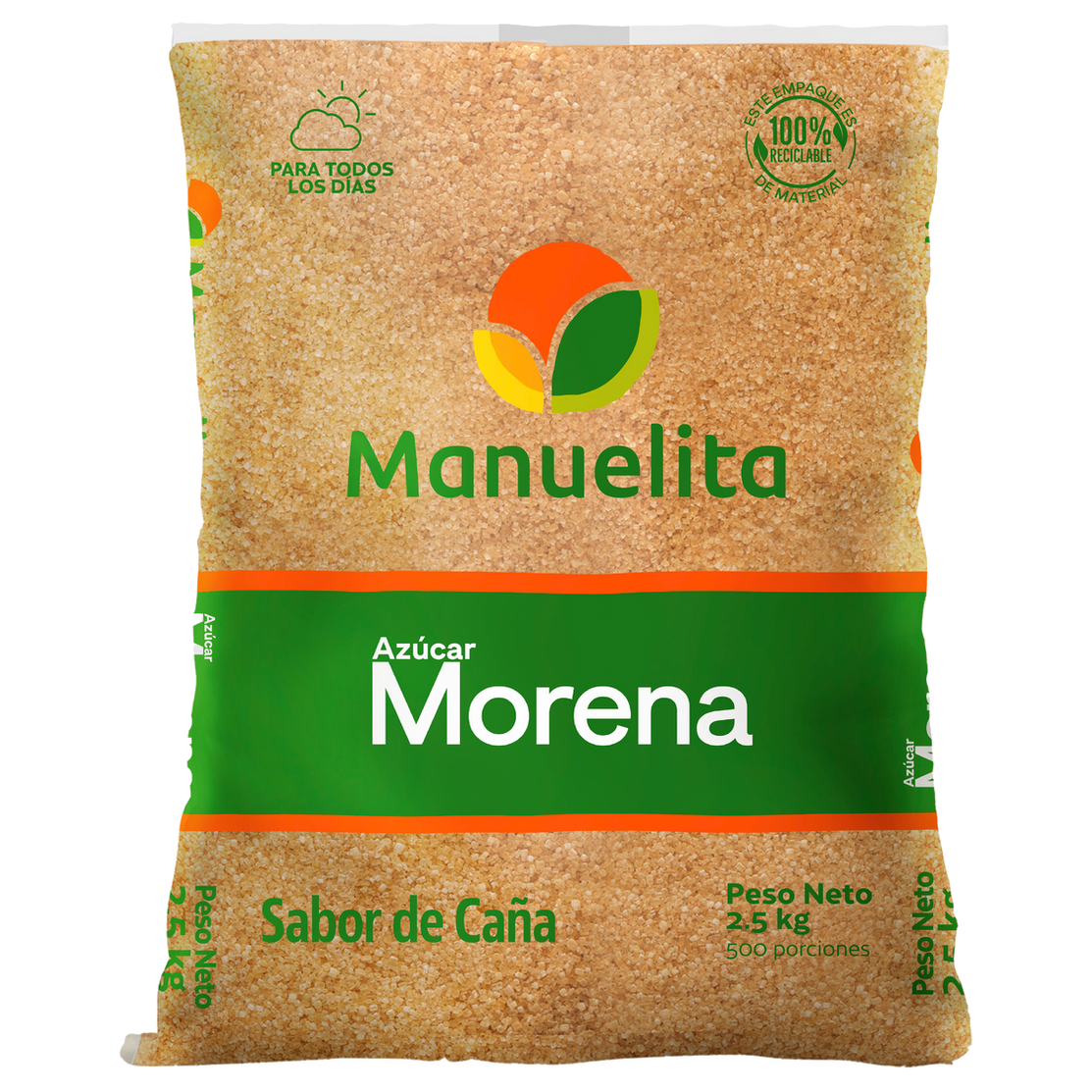 Azúcar Morena Manuelita presentación 2.5 kg para uso profesional