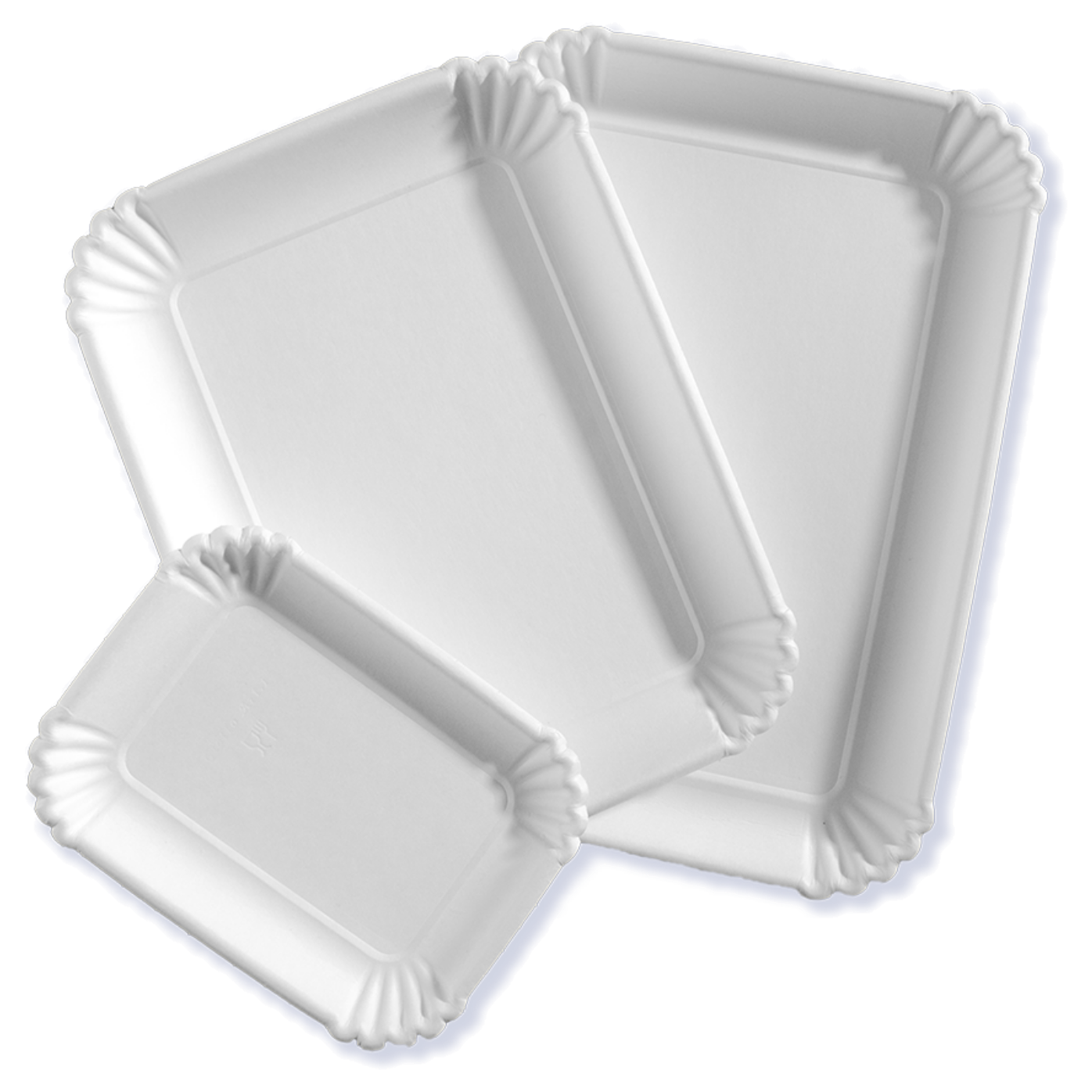 Bandeja blanca de cartón número 3 para servicio de alimentos