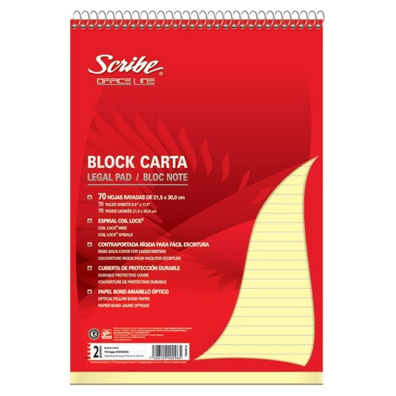 Block Tamaño Carta con Raya x70h