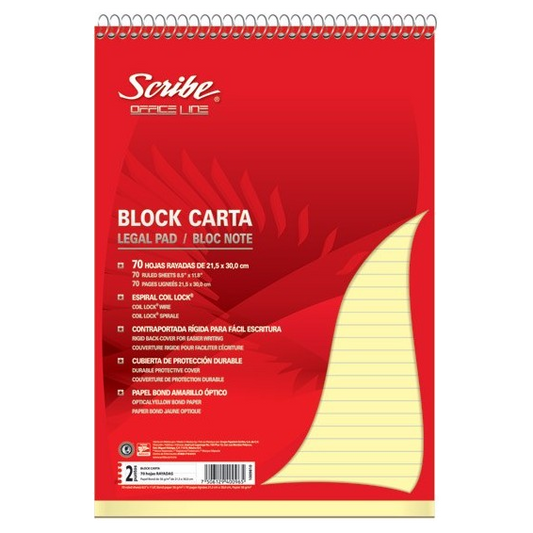 Block Tamaño Carta con Raya x70h