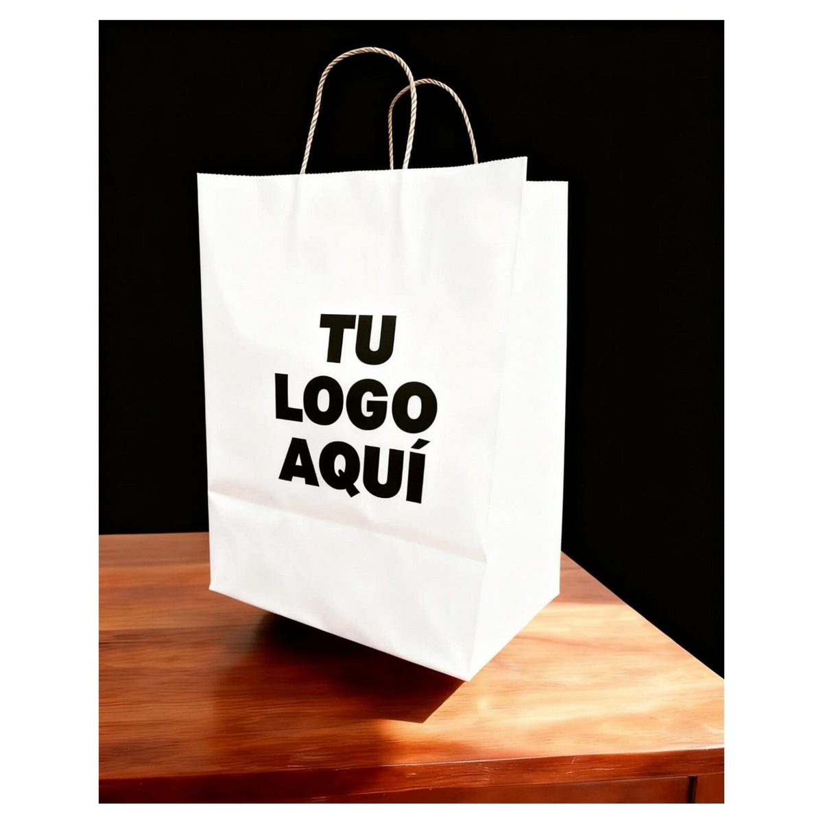 Bolsa Missy blanca con manija dimensiones 25+13x33 para empaques de alimentos