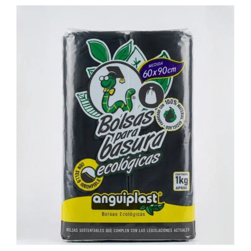 Bolsa de basura negra extrafuerte eco 35x44 cm, caja x 35 unidades