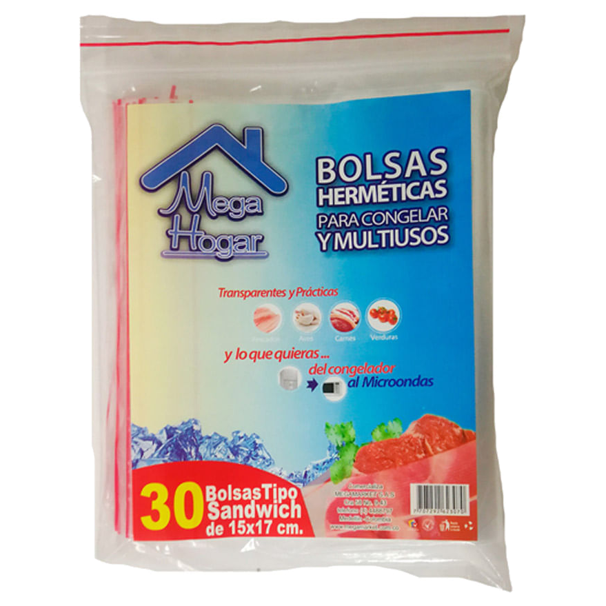 Bolsa Zipper 15 litros para almacenamiento de alimentos profesional