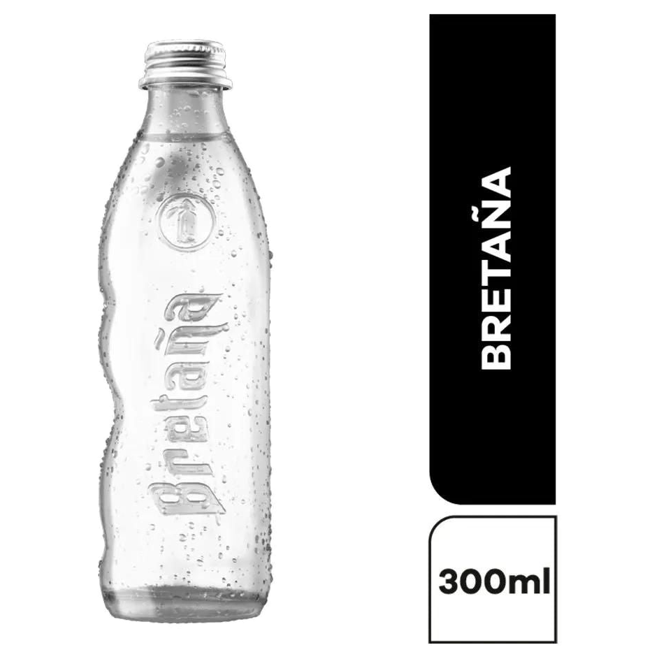 Bretaña 300 ml presentación en vidrio, caja de 24 unidades para restaurantes