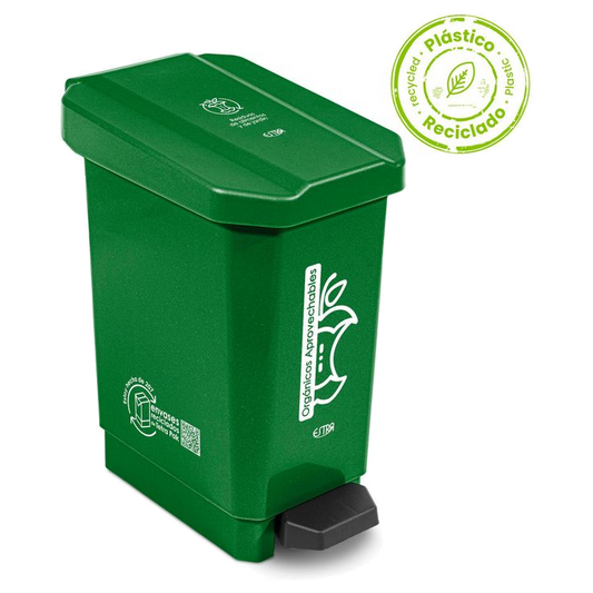 Caneca-papelera Pedal 44 lt Verde Org Aprov