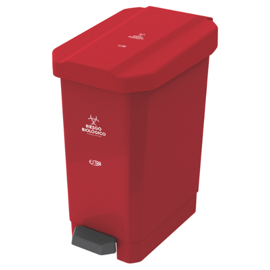 Caneca-papelera Pedal 44 L Rojo-riesgo Biolog