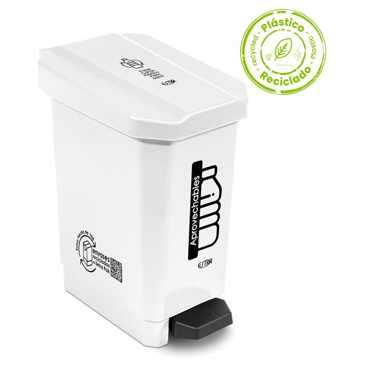 Caneca papelera con pedal 44 litros color blanco marca Estra