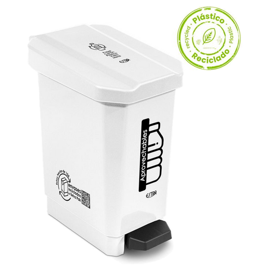 Caneca-papelera Pedal 44 lt Blanco Recic Aprov