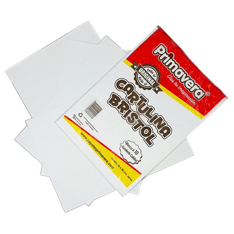 Cartulina Bristol blanca 1/8x7 para papelería y oficina
