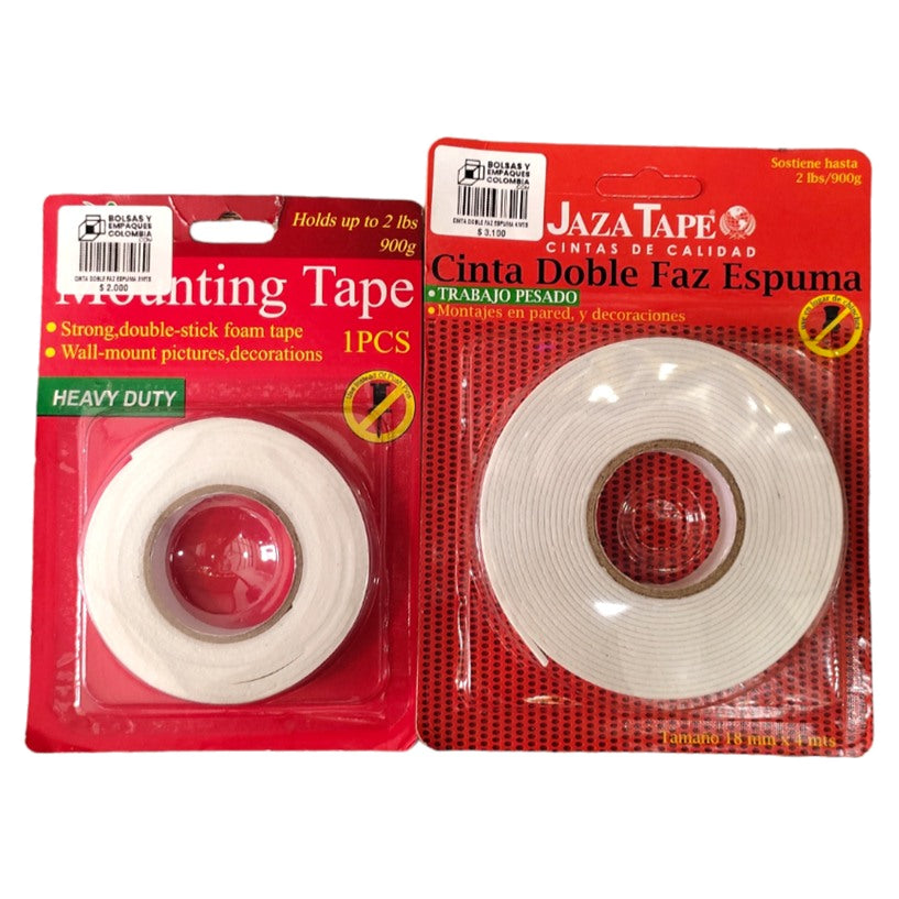 Cinta Espuma Blanca 12mm x2 mt Blister