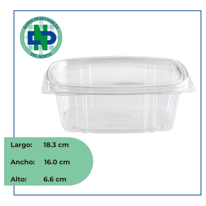 Contenedor desechable 8 oz con tapa EPS para alimentos, caja x 20 unidades