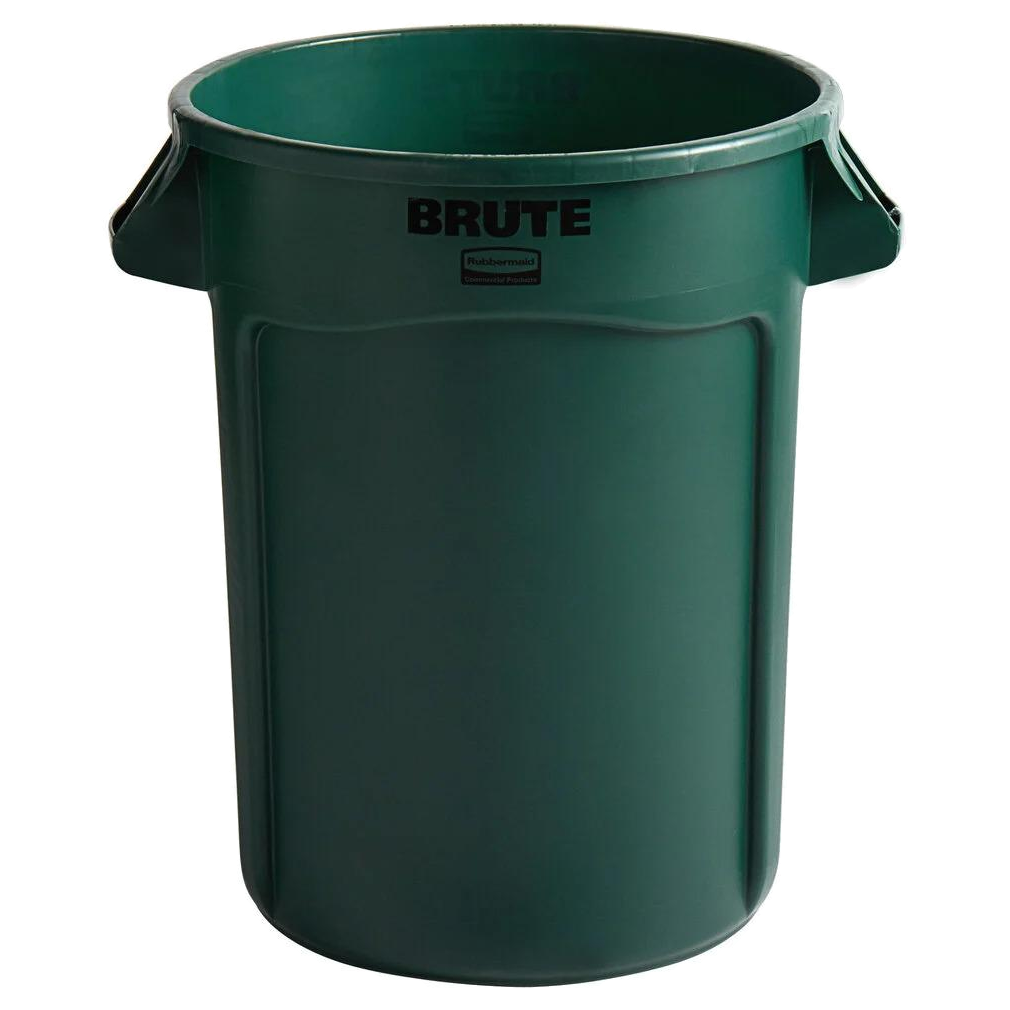 Contenedor Brute Verde 121 litros sin tapa Rubbermaid para residuos