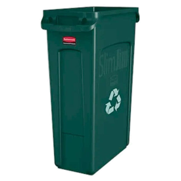 Contenedor Slim Jim Canales 87 litros color verde Rubbermaid