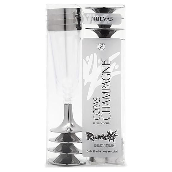 Copa Champagne Rumba Platinum 15 desechable caja x8