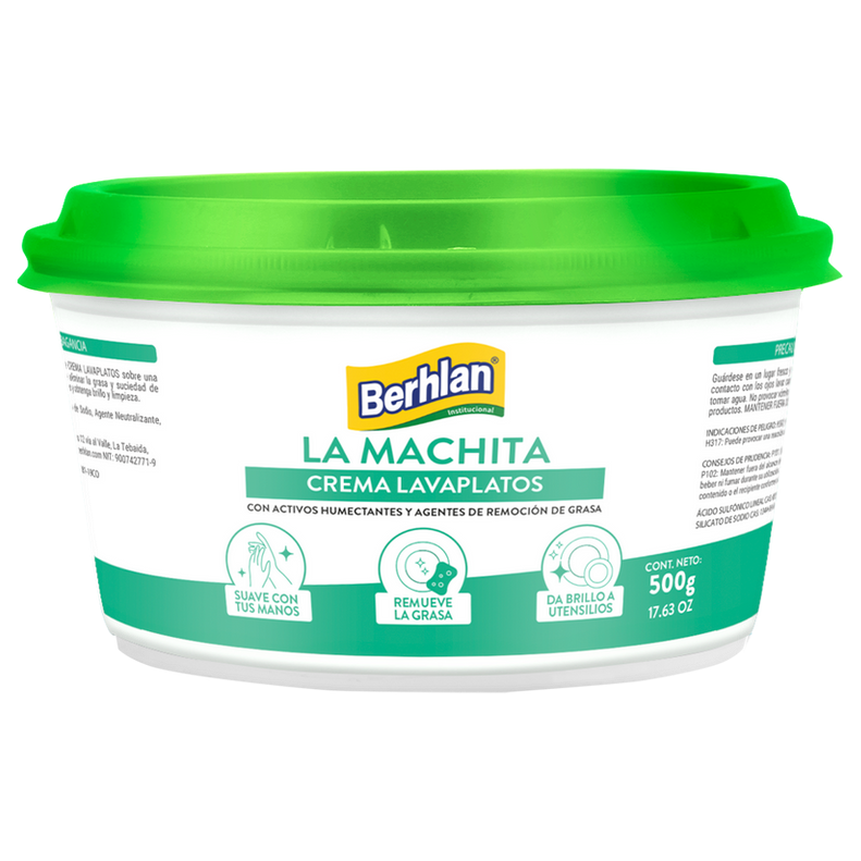 Crema lavaplatos sin olor Berhlan presentación 3000 gramos para uso institucional