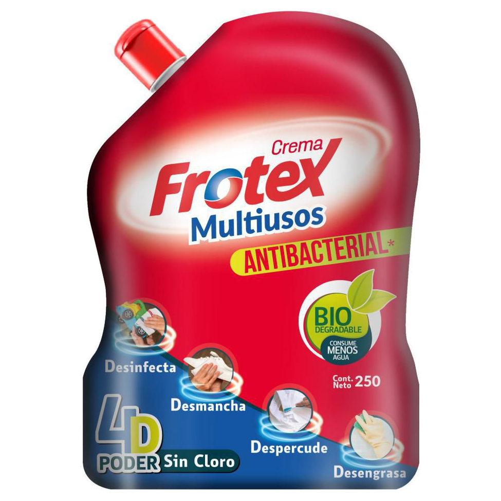 Crema Multiusos Frotex presentación display x 250 ml para limpieza institucional
