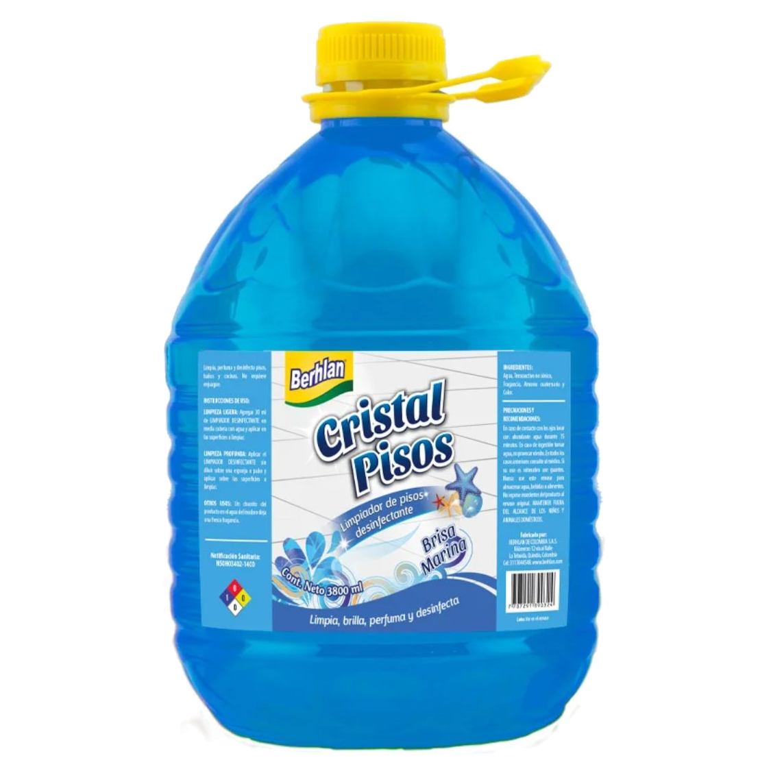 Cristalpisos Brisamarina 3800 ml, limpiador profesional para pisos