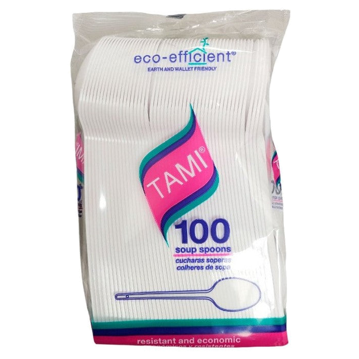 Cuchara dulcera Tami blanca desechable paquete x100 unidades