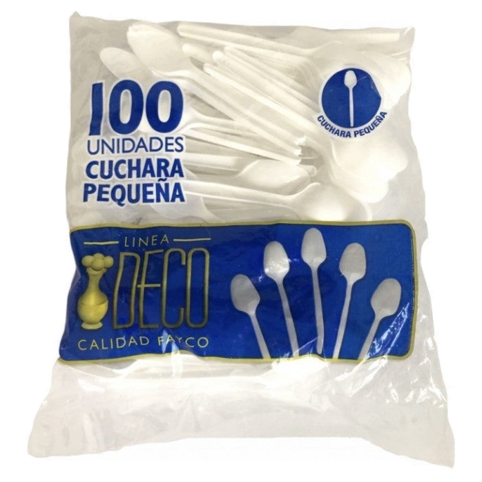Cuchara pequeña desechable Kangupor paquete x100 para servicio de alimentos