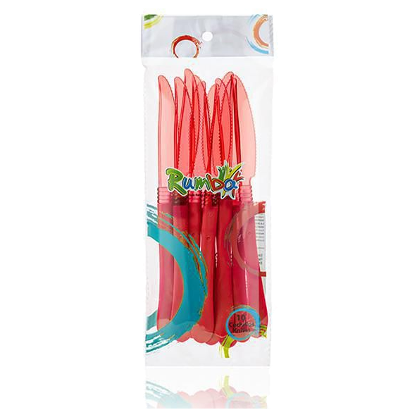 Cuchillo desechable de polipropileno Rumba color rojo