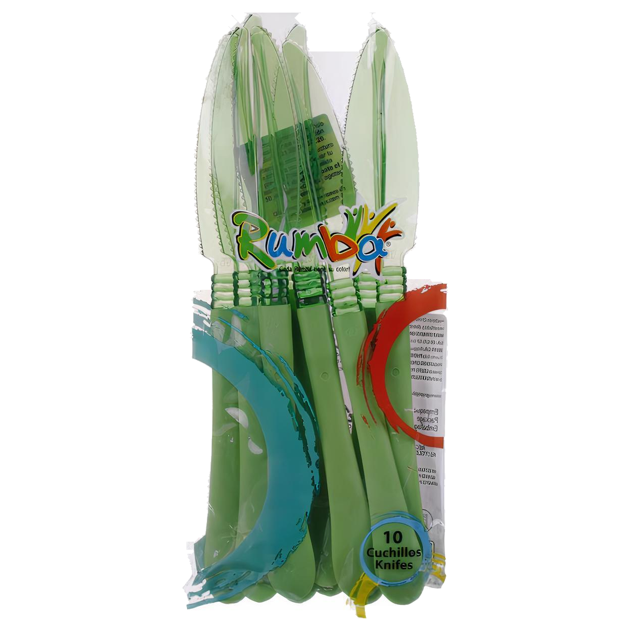 Cuchillo desechable Rumba traslúcido verde para servicio de alimentos