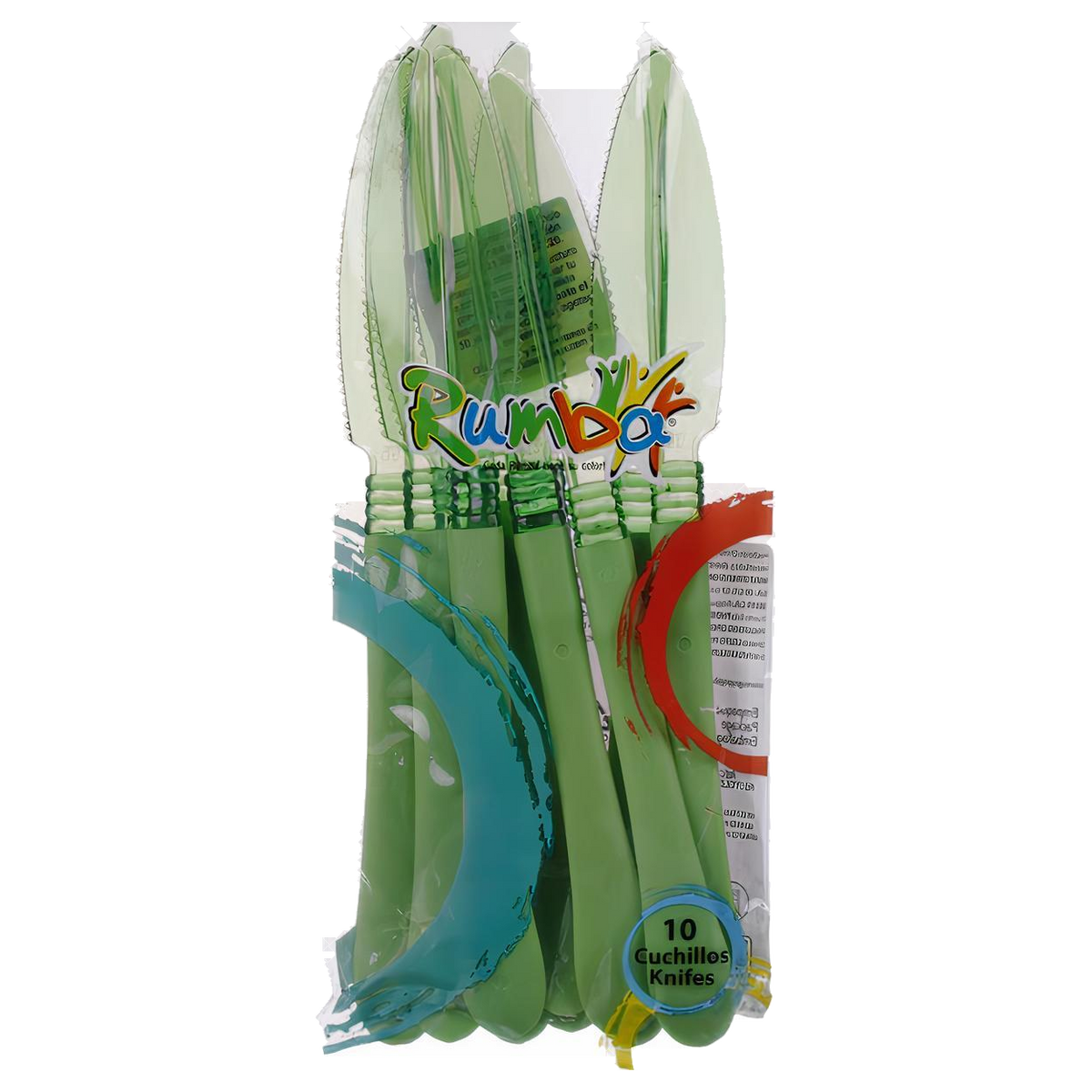 Cuchillo desechable Rumba traslúcido verde para servicio de alimentos