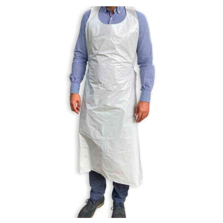 Delantal blanco grande talla L para personal de cocina y servicios