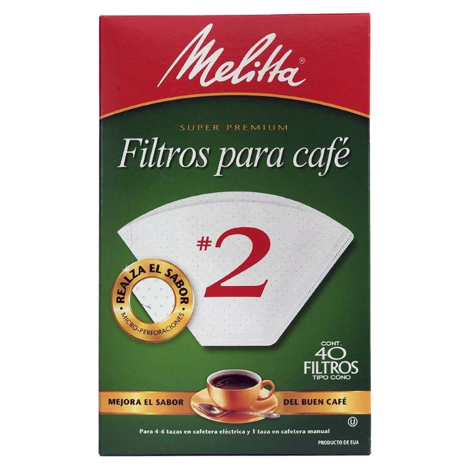 Filtro para café #2 Mega línea desechables, paquete de 40 unidades