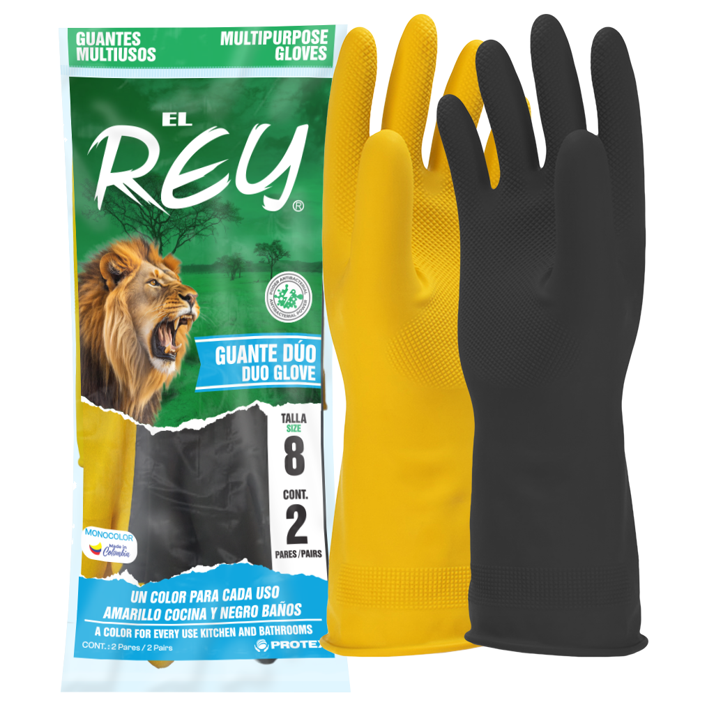 Guante Domestico Corrugado Rey T-8 marca Rey talla 8 para protección en cocinas