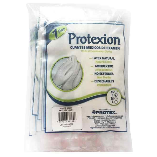 Guante Examen Protex con Tapa T-l 10