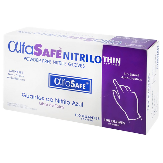 Guante Nitrilo Azul Mega Talla S x 100 unds