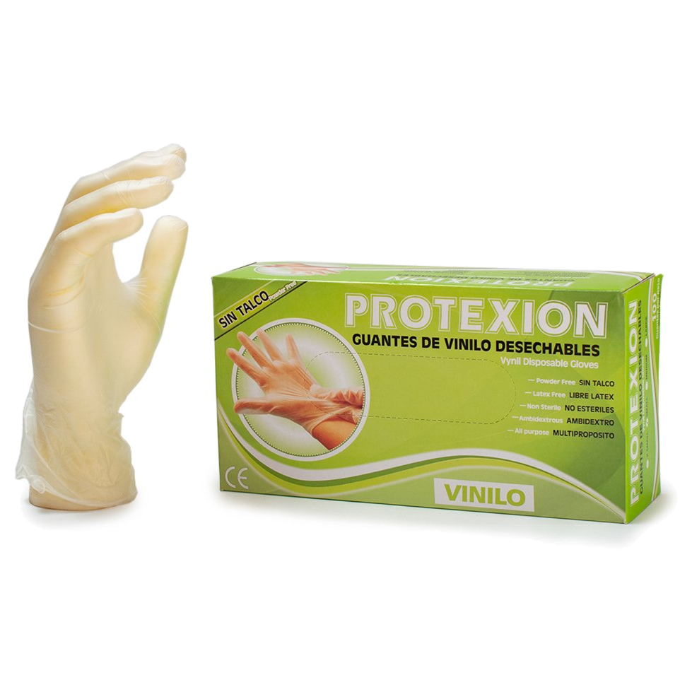 Guante vinilo Protex talla L, caja x100 unidades para cocinas y restaurantes