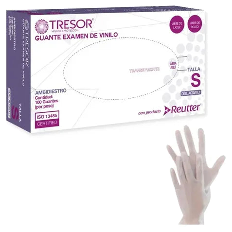 Guante Vinilo Talla S Mega x 100 unds