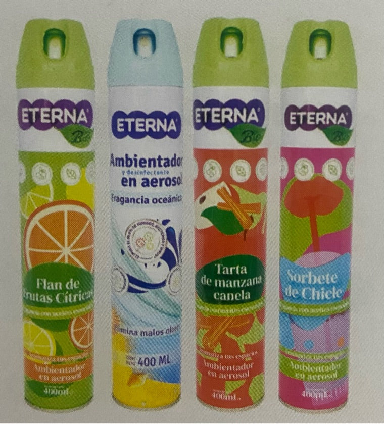 Ambientador Aerosol Aromas Surtidos ( Mza/canela, Chicle Y Oceanica )