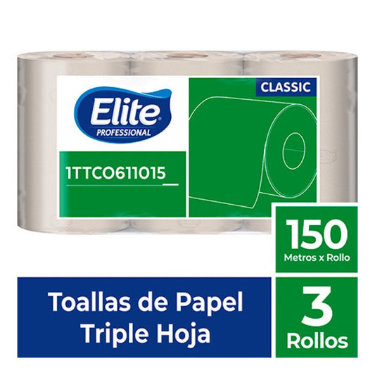 Toalla Rollo TH natural 3 rollos x 150 metros