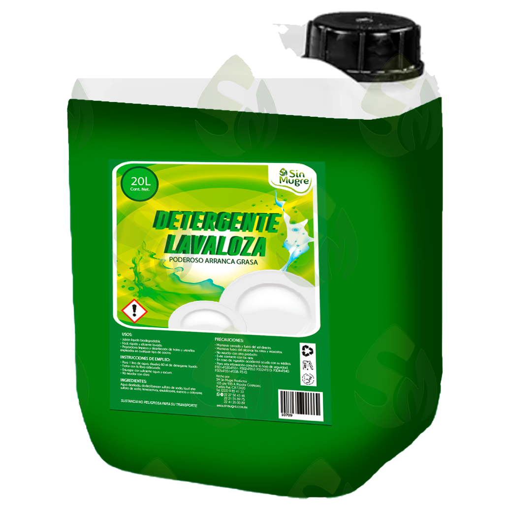 Lavaloza líquido Gleclean Limón 20 litros para limpieza institucional