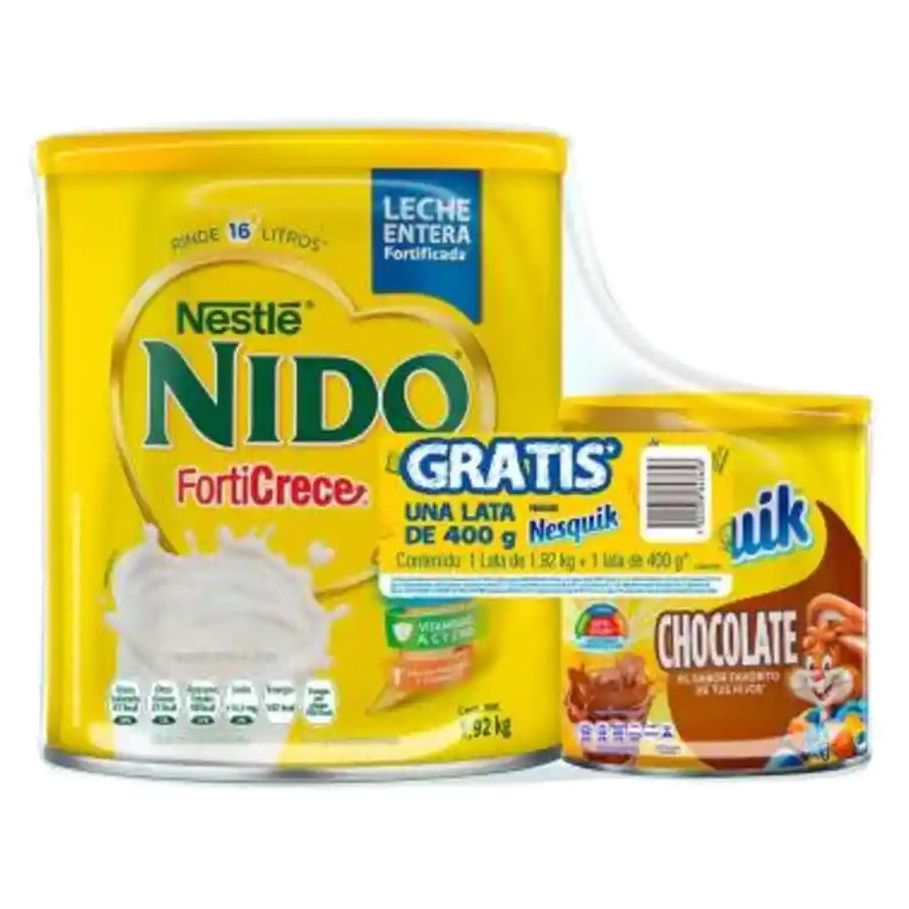 Leche polvo entera forti hierro presentación 400 gramos Horeca Center