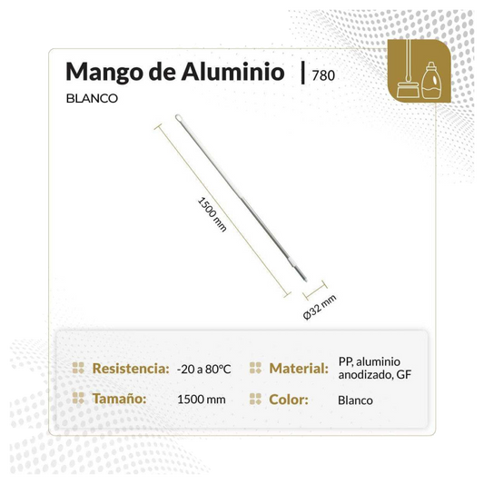 Mango Aluminio T&a 1.50 mt Blanco