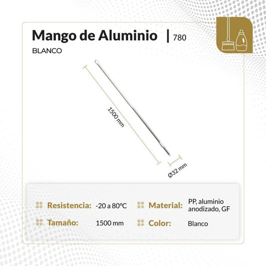 Mango Aluminio T&a 1.50 mt Blanco