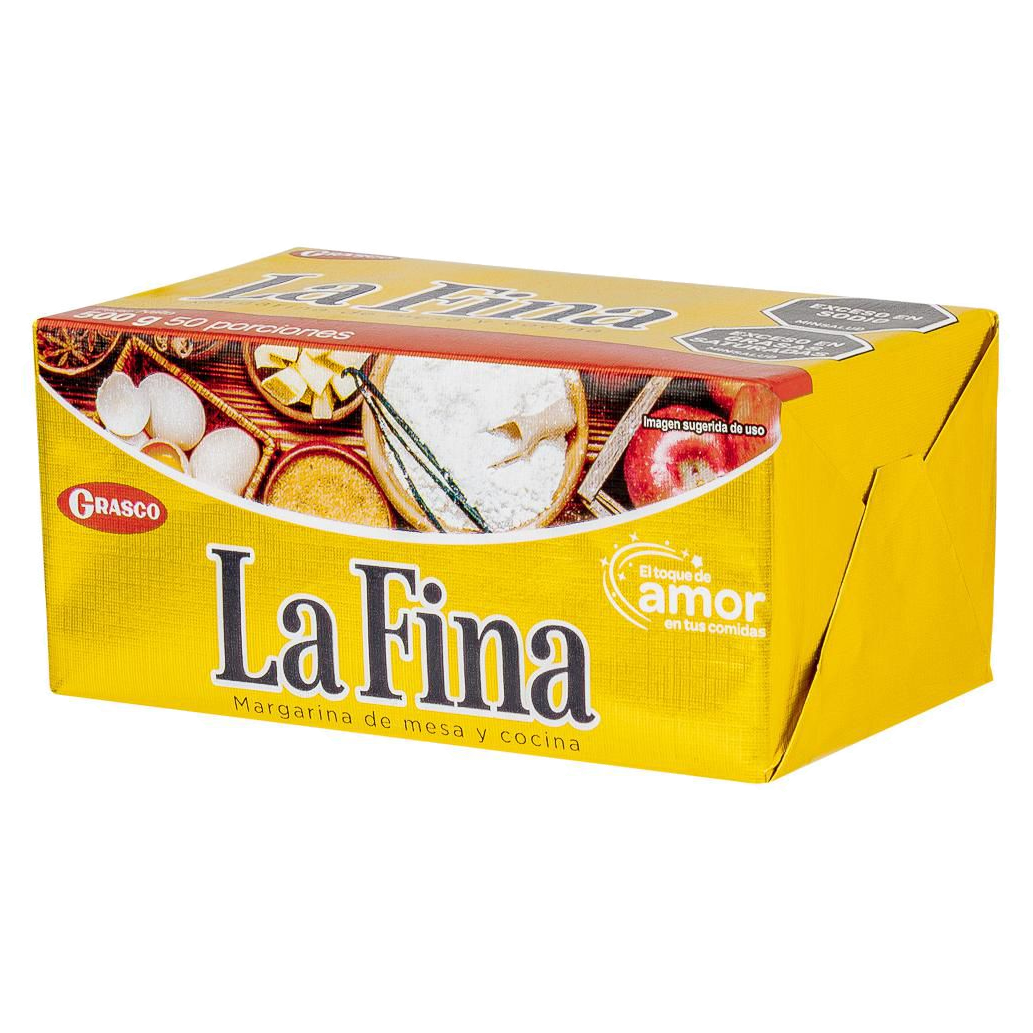 Margarina La Fina presentación 500 gramos para cocinas profesionales