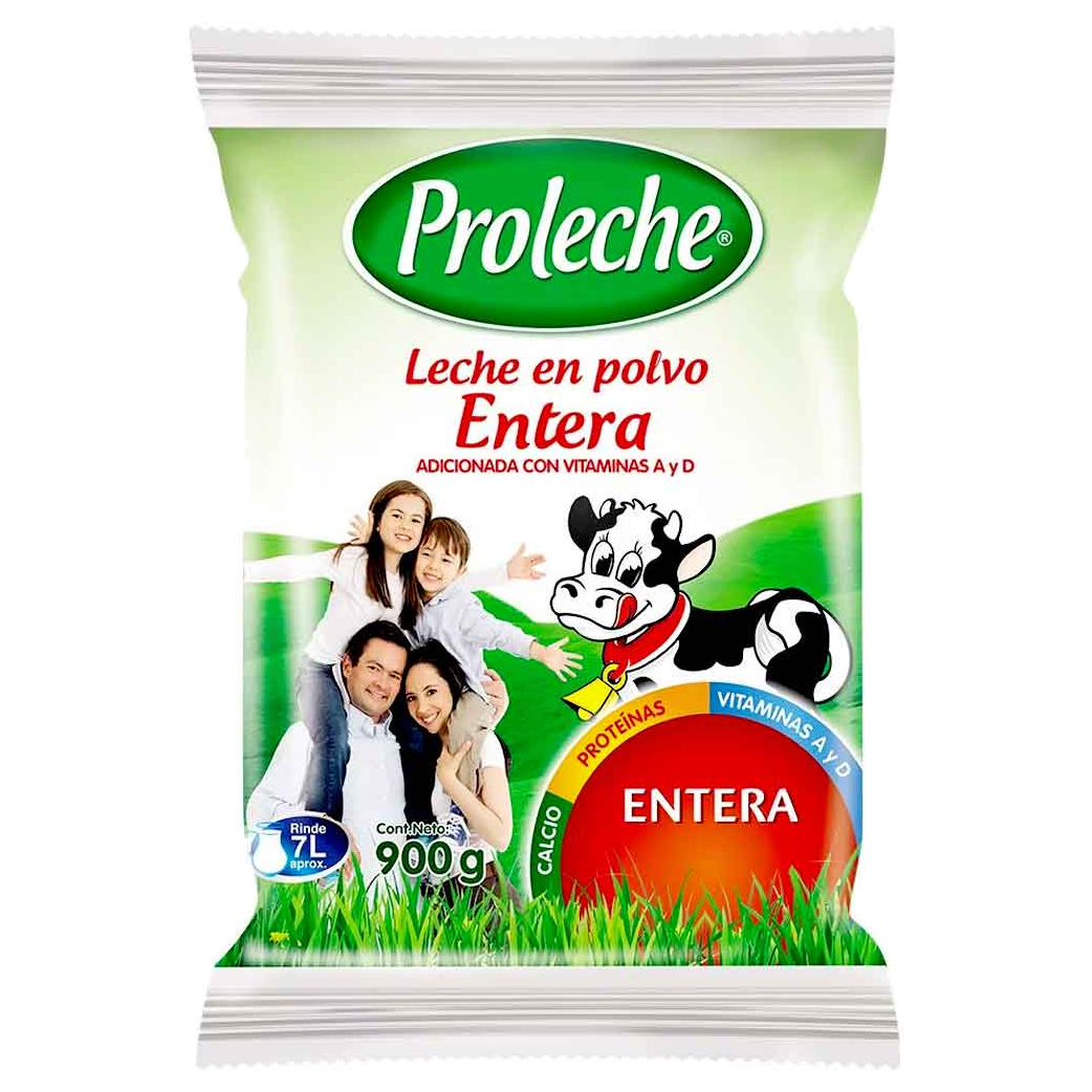 Leche entera Proleche presentación 900 gramos
