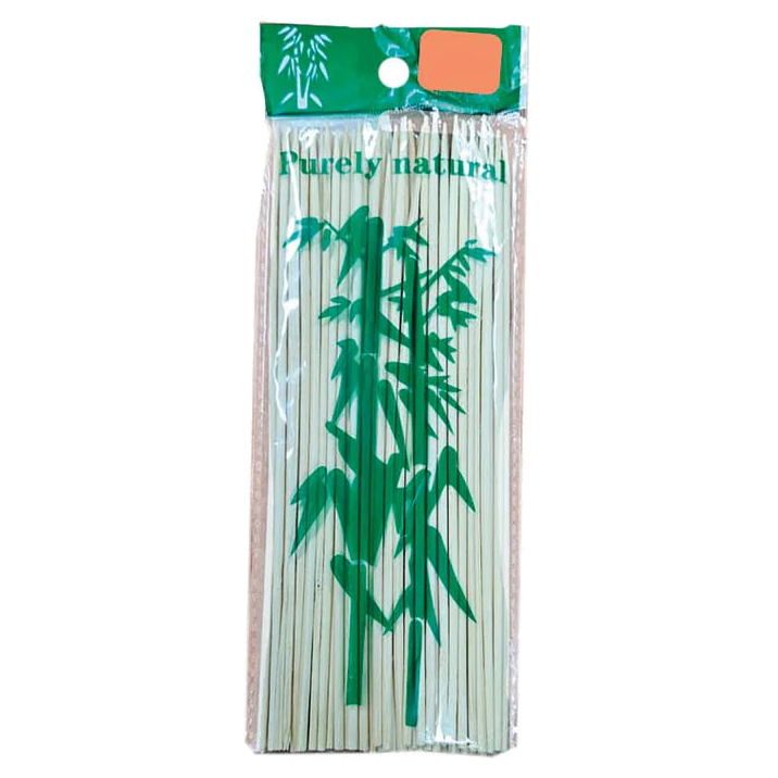 Palito brocheta de bambú 20 cm, caja x100 unidades