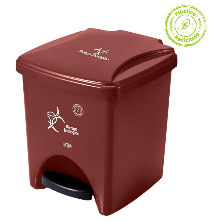Papelera Pedal 20 L Rojo-riesgo Biolog*